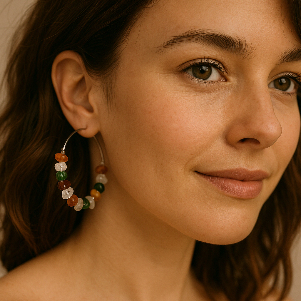 CHAKRA PRECIOUS GEMSTONE HOOPS