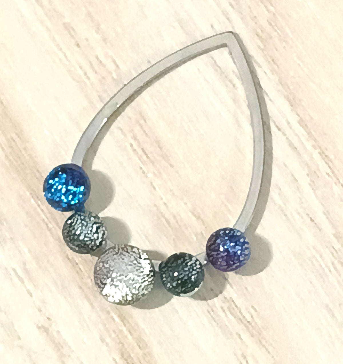 LONG IRISED DROP EARRINGS – HANDBLOW STEEL GLASS MICROCOSMOSES UNIVERSE