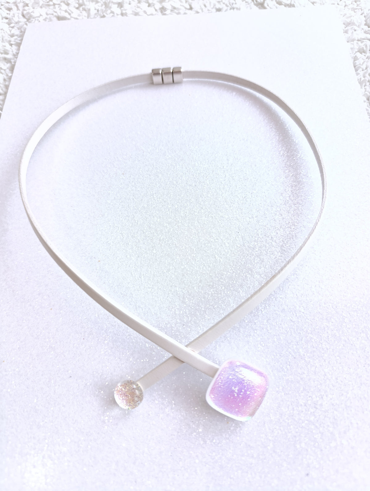 LONG IRISED DROP EARRINGS – HANDBLOW STEEL GLASS MICROCOSMOSES UNIVERSE