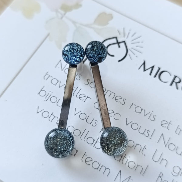 Vibrant handmade jewelry set with shimmering glass elements