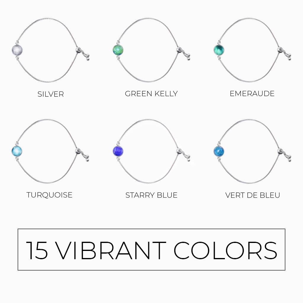 LONG EARRINGS IRISED – STEEL / HANDBLOW GLASS – MICROCOSMOSES UNIVERSE