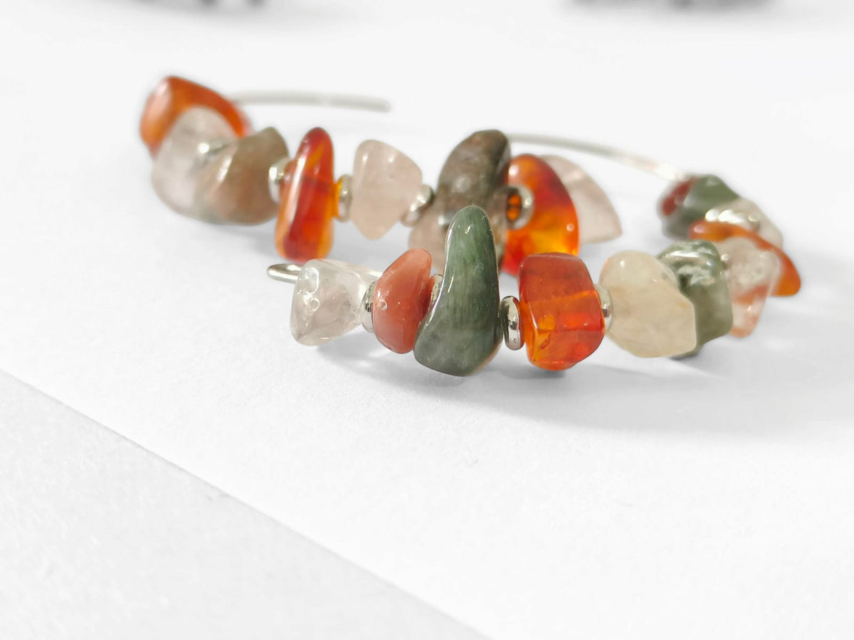 CHAKRA PRECIOUS GEMSTONE HOOPS