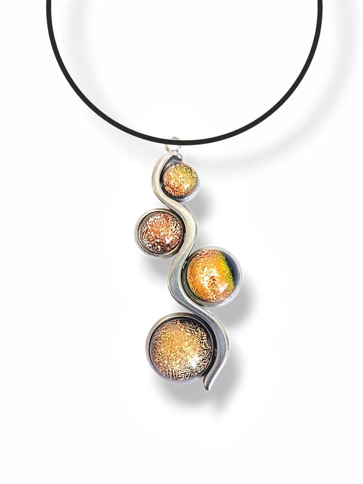 LEATHER GLASS NECKLACE