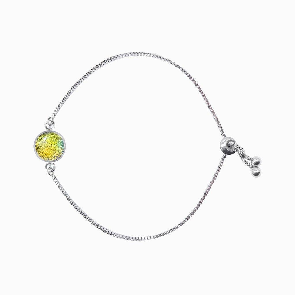 BRACELET GOLD ~ GREEN BOKEH | ST. STEEL | PERFECT FIT | REFLET[proBRACELET GOLD ~ GREEN BOKEHduct_vendor]MicrocosmosPRODUCT INFORMATION

Exclusive Microcosmoses Glass Reflet™
Base: Stainless Steel Perfect Fit adjustable slide closure up to 9", 22 cm.

Bracelet chain thickness 2 mmBRACELET STEEL