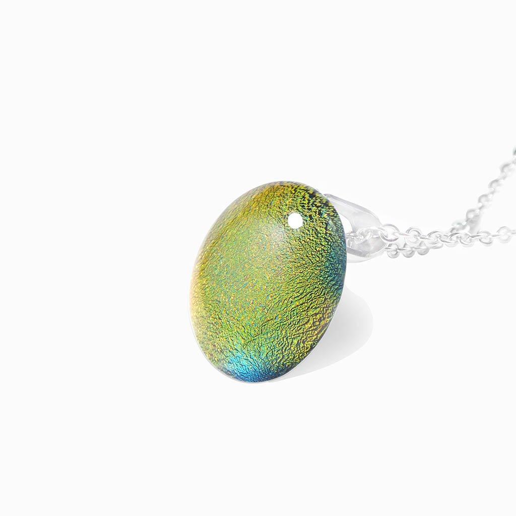 NECKLACE ORANGE GOLD ~ CRYSTAL GREEN | ECLIPSE | REFLET[proNECKLACE ORANGE GOLD ~ CRYSTAL GREENduct_vendor]MicrocosmosPRODUCT INFORMATION

Exlusive Microcosmoses Glass Reflet
Bead size: 14 mm / 0.55"

Base chain: Sterling Silver 925 ~ Stainless Steel 
Chain thickness: 1 mm (St.SilveNECKLACE